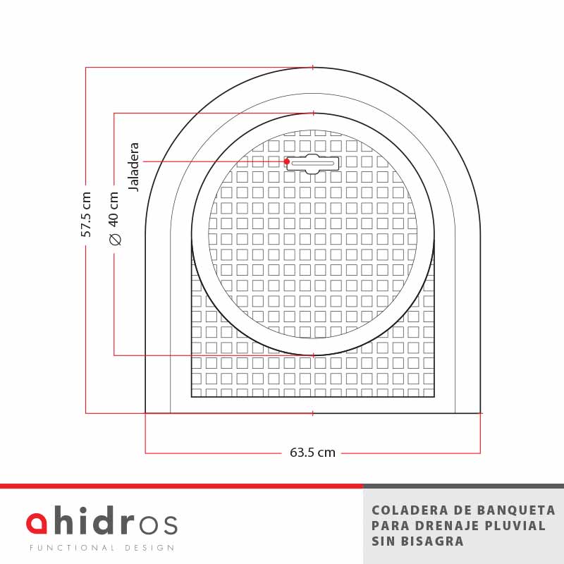Coladera de Banqueta para Drenaje Pluvial sin Bisagra AL06